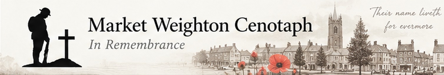 Market Weighton Cenotaph — In Remembrance, historical townscape and remembrance poppies
